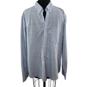 J. McLaughlin Blue Cotton-Linen Blend Button-Down Modern Fit Shirt Men's Size XL - Picture 1 of 7