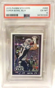 Julian Edelman PSA 6 Super Bowl XLIX 2015 Panini Football Stickers #466 - Picture 1 of 2