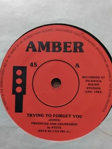 7" private press AMBER Trying To Forget You Life Must Go On 1981 UK country SRT - Picture 1 of 2