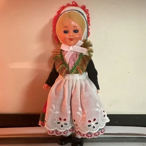 Germany Garmish Region Ethnic Souvenir Doll, Dress Blonde blue Eyes Open Close - Picture 1 of 10