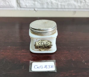 40er Jahre Vintage kalt cremeweiß Glas Dose Deko Requisiten alt Sammlerstück GS238 - Bild 1 von 8