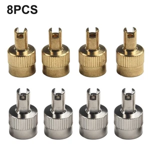 8pcs Car Valve Key Metal Valve Cap with Key Valve Extractor Car Valve Cap - Picture 1 of 24
