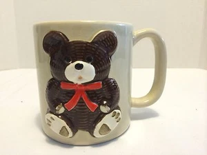 OTAGIRI OMC Japan 1979 Basket Weaved Brown Bear Hand Painted Ceramic Mug Rare - Bild 1 von 8