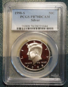 Demi-dollar argent Kennedy 90% 1998-S - PCGS PR70DCAM - Photo 1/2