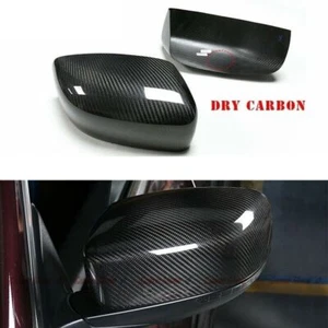 Dry Real Carbon Fiber Mirror Cover Caps For Maserati Quattroporte Ghibli 2013-16 - Picture 1 of 4