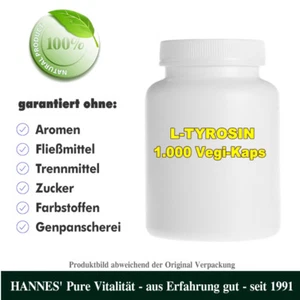 L-Tyrosin 1.000 Vegi-Kaps - Beste HANNES' Qualität - Bild 1 von 1