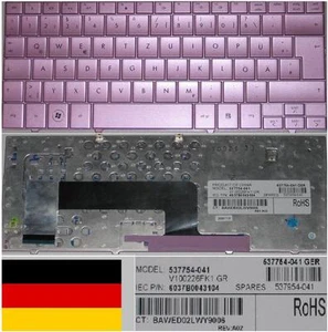 CLAVIER QWERTZ ALLEMAND HP MINI 110 V100226FK1 537754-041 537954-041 Rose - Picture 1 of 1