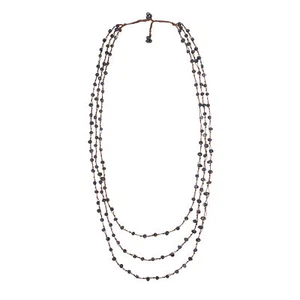 Collar triple cadena de perlas negras de agua dulce Pearl Orient - Imagen 1 de 5