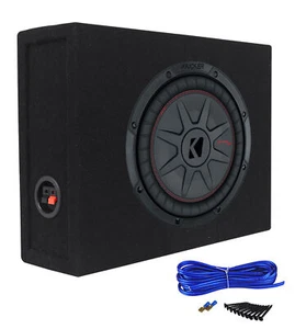 Kicker 48CWRT102 COMPRT10 800 Watt 10" Car Subwoofer+Sealed Sub Box Enclosure - Picture 1 of 12