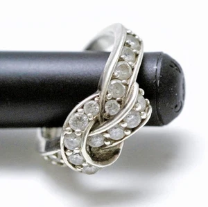Jose Hess Diamonique Sterling Silver Knot Ring Size 6 - Picture 1 of 8