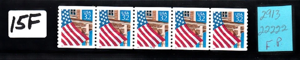 USA PNC SC# 2913 FLAG OVER PORCH 32c SELF ADHESIVE MNH-PL# 22222 -F.P. LOT 15F - Image 1 of 1