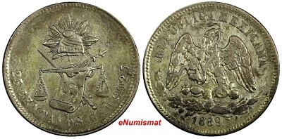 MÉXICO Plata 1889 Go R 25 Centavos Guanajuato Como Nuevo KM# 406.5 (19 090) Foto 1 de 3