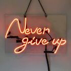 New Never Give Up Neon Light Sign 14&quot;x10&quot; Lamp Beer Bar Acrylic Real Glass for sale