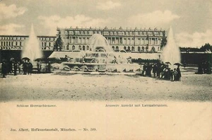 AK Deutschland Schloss Herrenchiemsee vor Brunnen Menschen unbespielt um 1905 - Bild 1 von 2