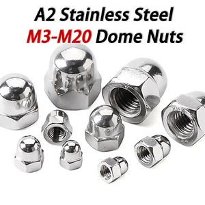 Dome Nuts A4 Marine Grade 316 Stainless Steel M3 M4 M5 M6 M8 M10 M12 to M20 - Imagen 1 de 16