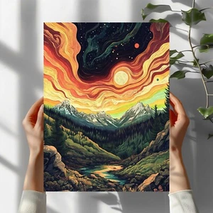 Nordlicht Landschaft Premium Poster Schöne Wanddeko Dekoration in 40X30 cm - Bild 1 von 1