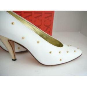 ESCADA WHITE HEELS SHOES PUMPS 9B MADE IN ITALY