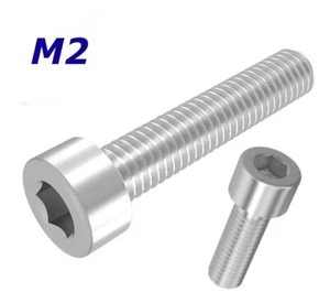 M2 Zylinderschrauben Edelstahl A2 Zylinder Kopf Schrauben M2x Innensechskant 912 - Bild 1 von 1