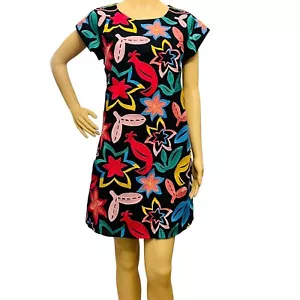 Andree by Unit Splendido Abito Pullover Ricamato Cotone/Lino M Nuovo senza etichette - Foto 1 di 14