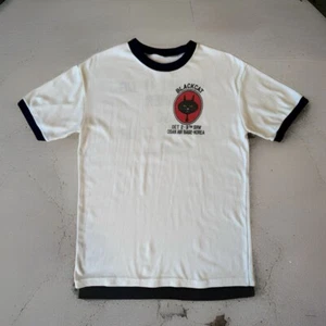 Vintage Air Force Military Shirt M White Ringer 70s Higher Longer Made in USA - Picture 1 of 8