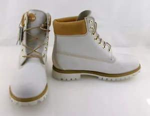Timberland Shoes 6 Inch Special 'The Bay' White/Wht Men Boots Mismatched 10.5/10 - Picture 1 of 11