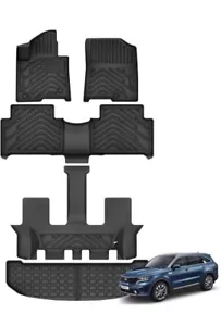 5PCS Floor Mats Cargo Liner Full Set For 2021-024 Kia Sorento Hybrid Waterproof - Picture 1 of 9