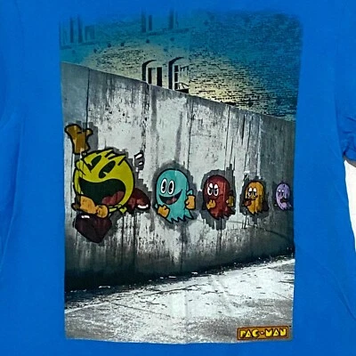 Pac-Man Youth XXL T-Shirt Blue Boys Girls Video Game Character Pop Culture - Image 1 of 4