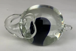 vintage 1966 Hong Horizons elephant Clear Blue cased blown glass paperweight - Picture 1 of 16