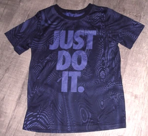 NIKE Boys DRI-FIT Blue Design SHIRT JUST DO IT Size SMALL Dri Fit - Picture 1 of 1