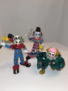Lot Of 3 Vintage CLOWN STATUE PAPER MACHE MADE IN MEXICO (?) Birds Balloons (?)￼ - Picture 1 of 24
