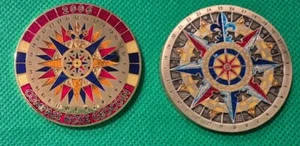 2 Unactivated Geocoins - 2006 & 2007 Compass Rose Geocoins - Picture 1 of 2