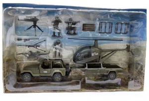 Newray Jeep Military Vehicle Helicopter Soldier Scene Set Model Toy 1:32 Rare - Picture 1 of 2