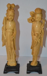 Sculptor A Santini Classic Women Bone Composite Statue 2 Figurine Made in Italy - Picture 1 of 7
