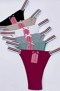 Cotton Breathable Bikini Underwear Hipster Panties Lot 6 Pack Sz L Free Return - Picture 1 of 9