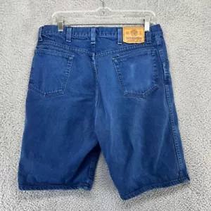 Vintage Wrangler Jeans Men's 34 Blue Denim Jorts USA Made Cotton Faded Skate 90s - Picture 1 of 10