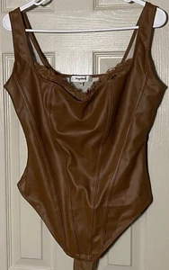 Popilush Shapewear Korsett Tank Tops Bauchkontrolle Kunstleder Tanga Body Anzug L - Bild 1 von 13
