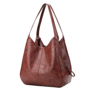 Mujeres Bolso de Mano Bolso 3 Bolsillos Bolsos de Hombro Mujer Cuero Bolso de Mano Damas - Imagen 1 de 27