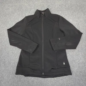 Spyder jacket womens MEDIUM Black Long Sleeve softshell winter Full Zip Size M - Picture 1 of 9