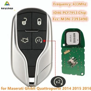 for Maserati Ghibli Quattroporte 2014 2015 2016 Smart Remote Key Fob M3N-7393490 - Picture 1 of 6