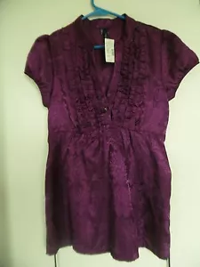 MAURICES Wine V Neck Top Blouse Tunic Juniors Small - NEW - Picture 1 of 3