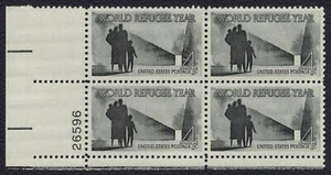 #1149 4c World Refugee Year, Plate Block [26596 LL] Mint **ANY 5=FREE SHIPPING** - Picture 1 of 1