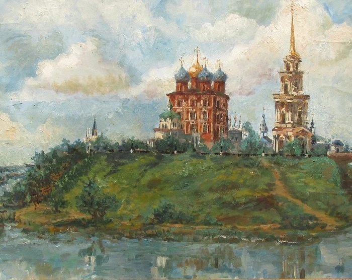 IMPRESIÓN DE PINTURA 8x10 arte moderno paisaje ryta moscú rusia iglesia catedral Foto 1 de 1