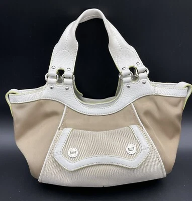 Bolso de Mano Cole Haan Megan Su05 Pequeño Nylon Lona Cuero 11" x 7" x 1"  Foto 1 de 4