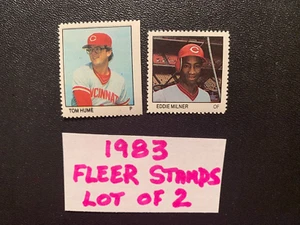 Cincinnati Reds 1983 FLEER STAMP LOT OF 2 MNH TOM HUME / EDDIE MILNER - Picture 1 of 1
