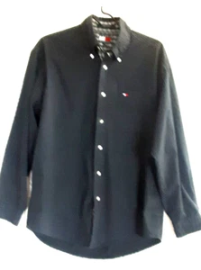 Men's Tommy Hilfiger Vintage Casual Button up Shirt Navy/Green Gingham Logo M - Picture 1 of 11
