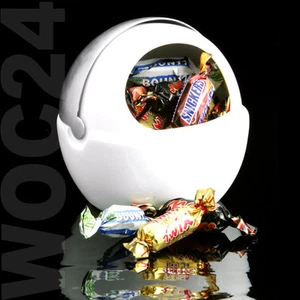 Bonboniere Vorratsdose Vorratsbehälter Edelstahl Porzellan Zuckerdose Kugel - Bild 1 von 6