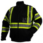 BLACK HIGH VISIBILITY INSULATED HI VIS REFLECTIVE ROAD WORK SAFETY BOMBER JACKET