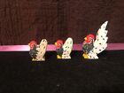 Roosters set 3 Wooden miniature Farm house country