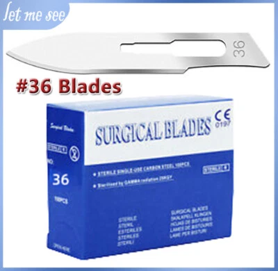 New # 36 Carbon Steel Sterile Surgical Scalpel Blades Dental Medical Instruments - Image 1 of 4