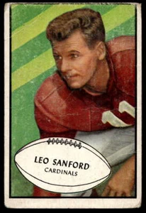 Bowman #39 Leo Sanford 1953 radiocontrol Chicago Cardinals pliegue de bajo grado - Imagen 1 de 2